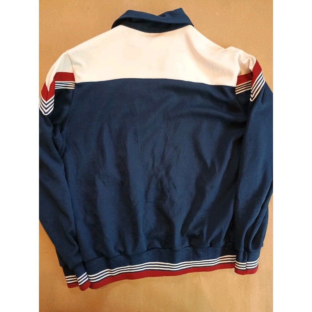 Vintage Wilson Track Jacket Mens Medium Navy White Red Athletic Zip Up Retro - Picture 2 of 5